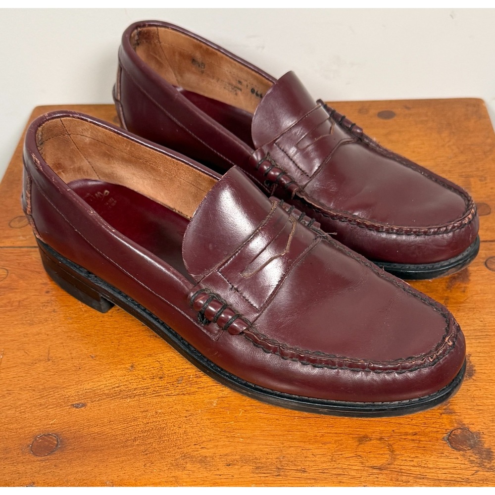VTG GH Bass Weejuns Leather Penny Loafers Women's 8.5 B Oxblood Burgandy Slip on